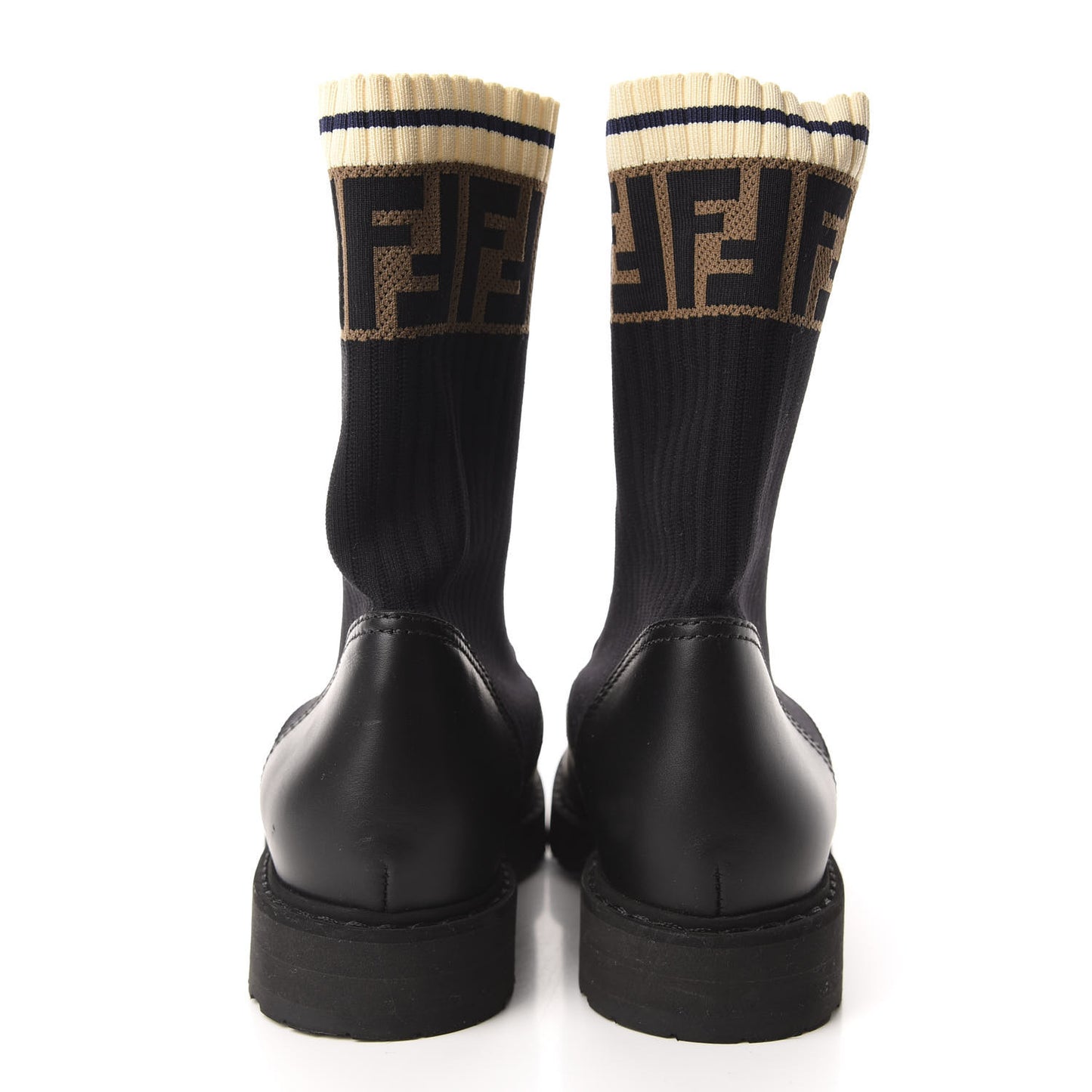 Calfskin Stretch Fabric Rockoko Biker Boots 38 Tobacco Black Marino