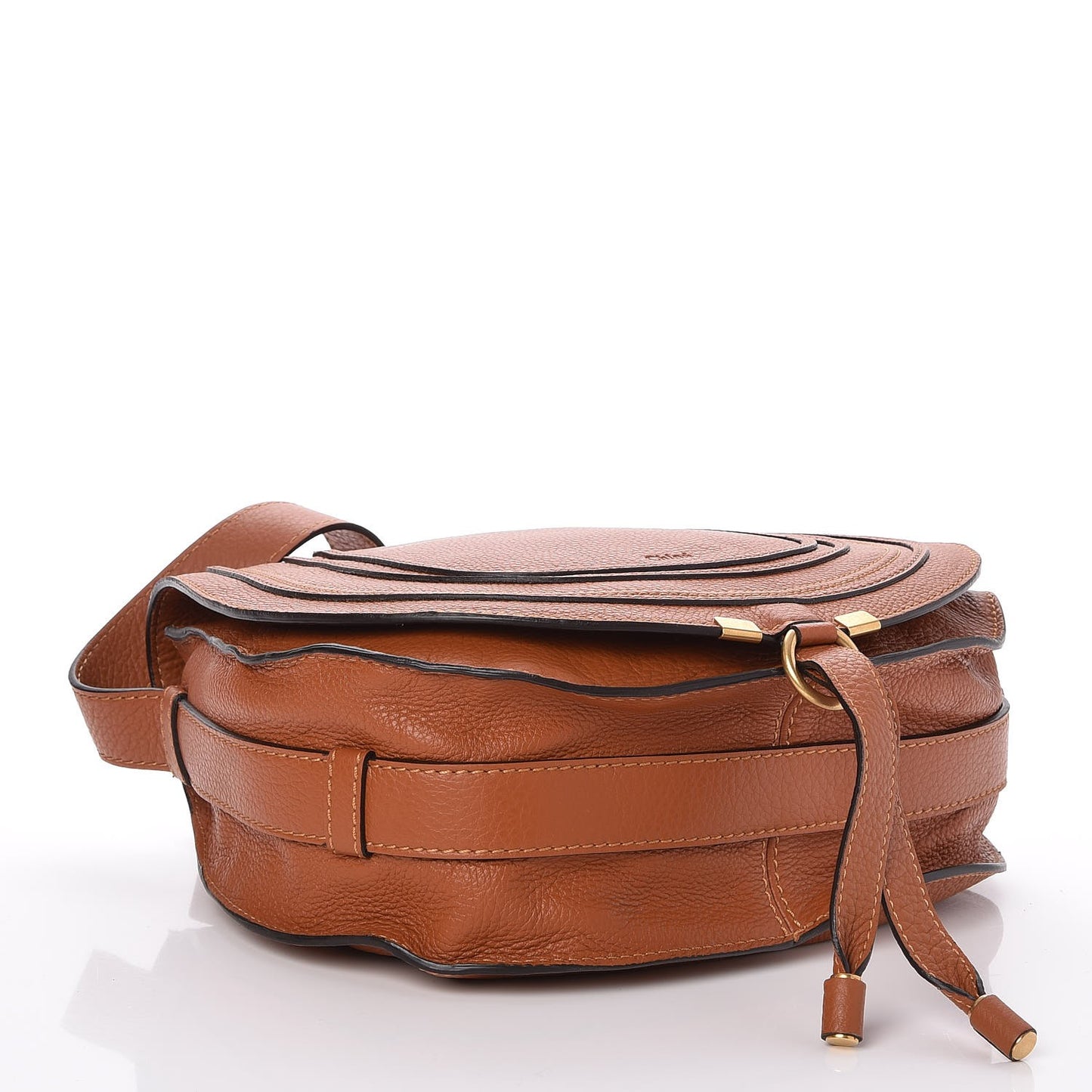 Calfskin Medium Marcie Round Crossbody Bag Tan