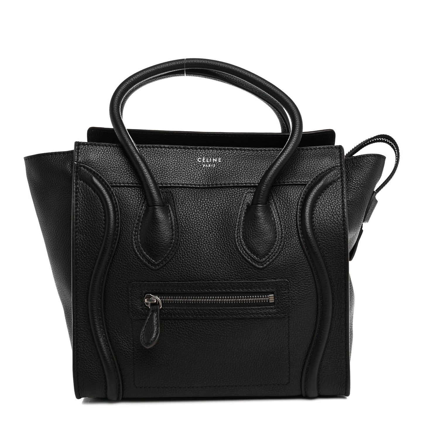 Drummed Calfskin Micro Luggage Black