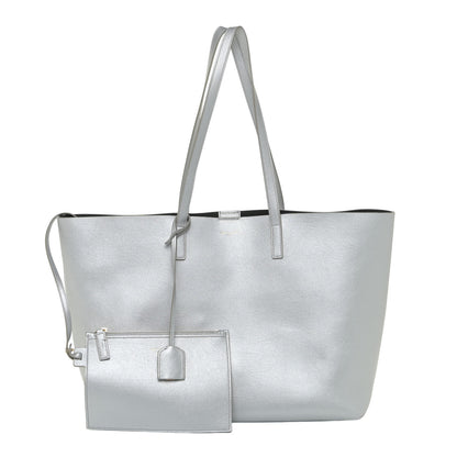 Saint Laurent Metallic Calfskin Large Shopping Tote Silver 1 of 17