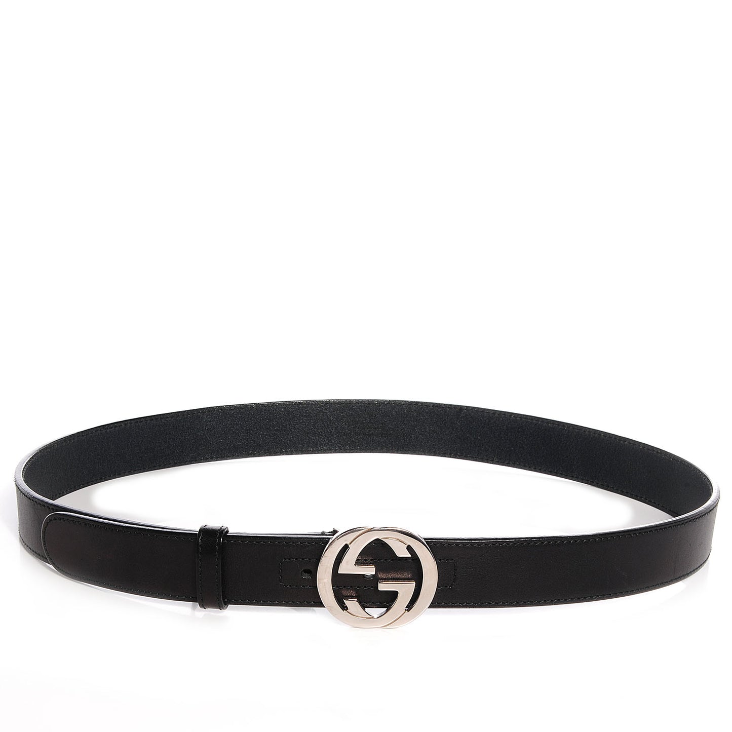 Leather GG Silver Belt Black 85/34