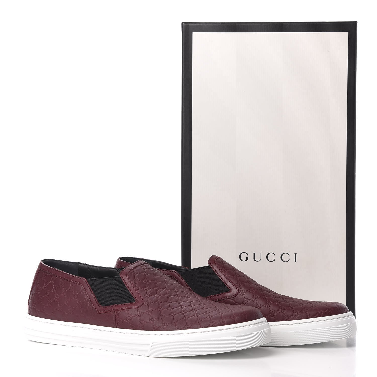 Gucci Soft Microguccissima Mens Slip On Sneakers 9 Strong Red Black 8 of 8