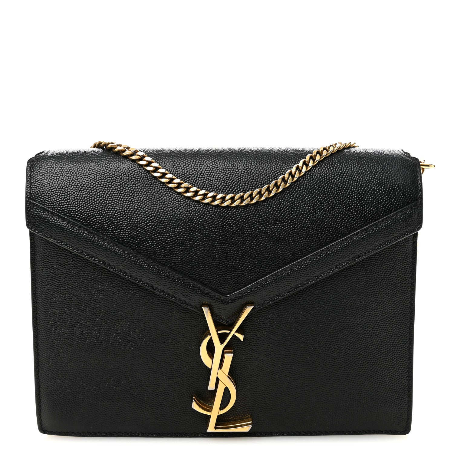 Saint Laurent Grain De Poudre Monogram Cassandra Clasp Bag Black 1 of 10