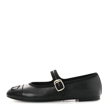 Chanel Lambskin Mary Jane Flats 37 Black 1 of 11