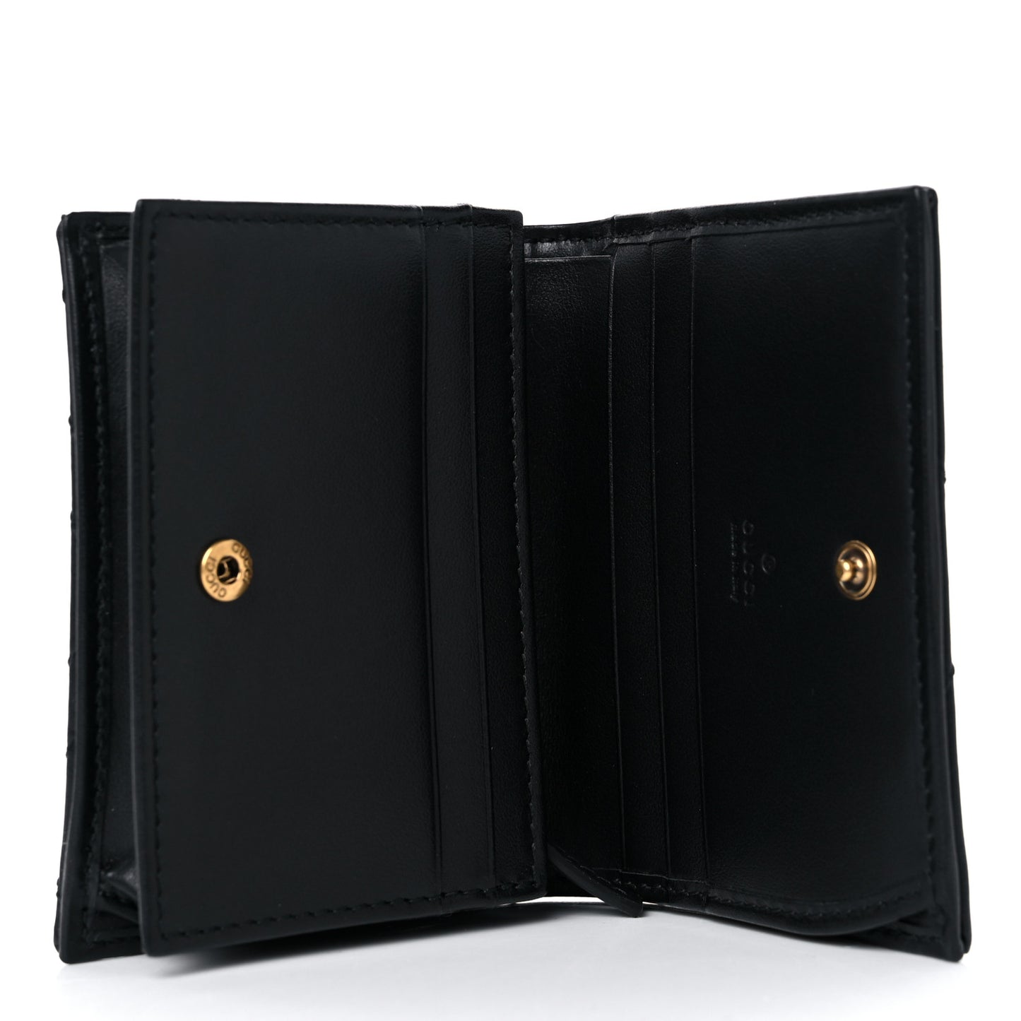 Calfskin Matelasse GG Marmont Card Case Wallet Black