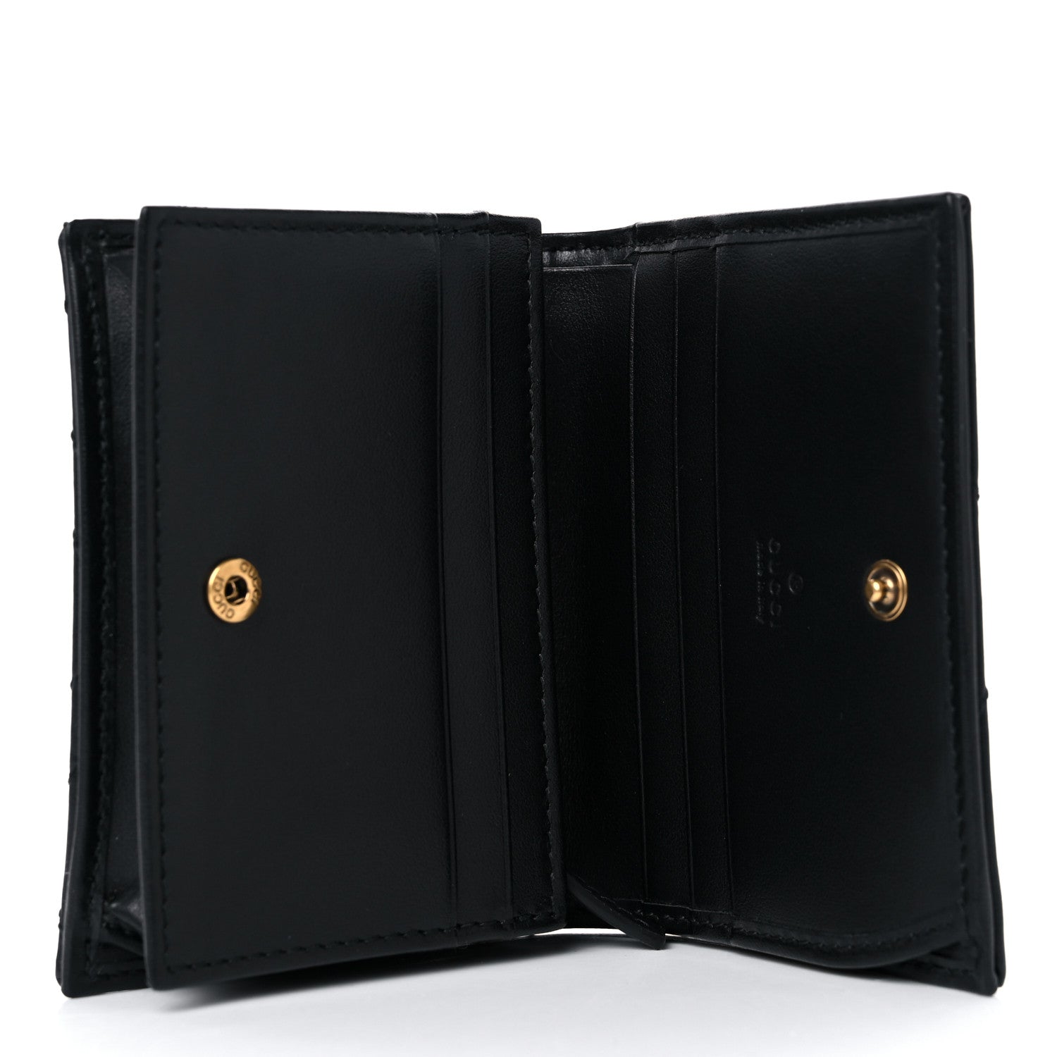 Gucci Calfskin Matelasse GG Marmont Card Case Wallet Black 5 of 10
