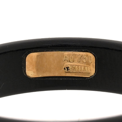 Gucci 18K Yellow Gold Synthetic Corundum Icon Ring 51 5.75 Black 5 of 5