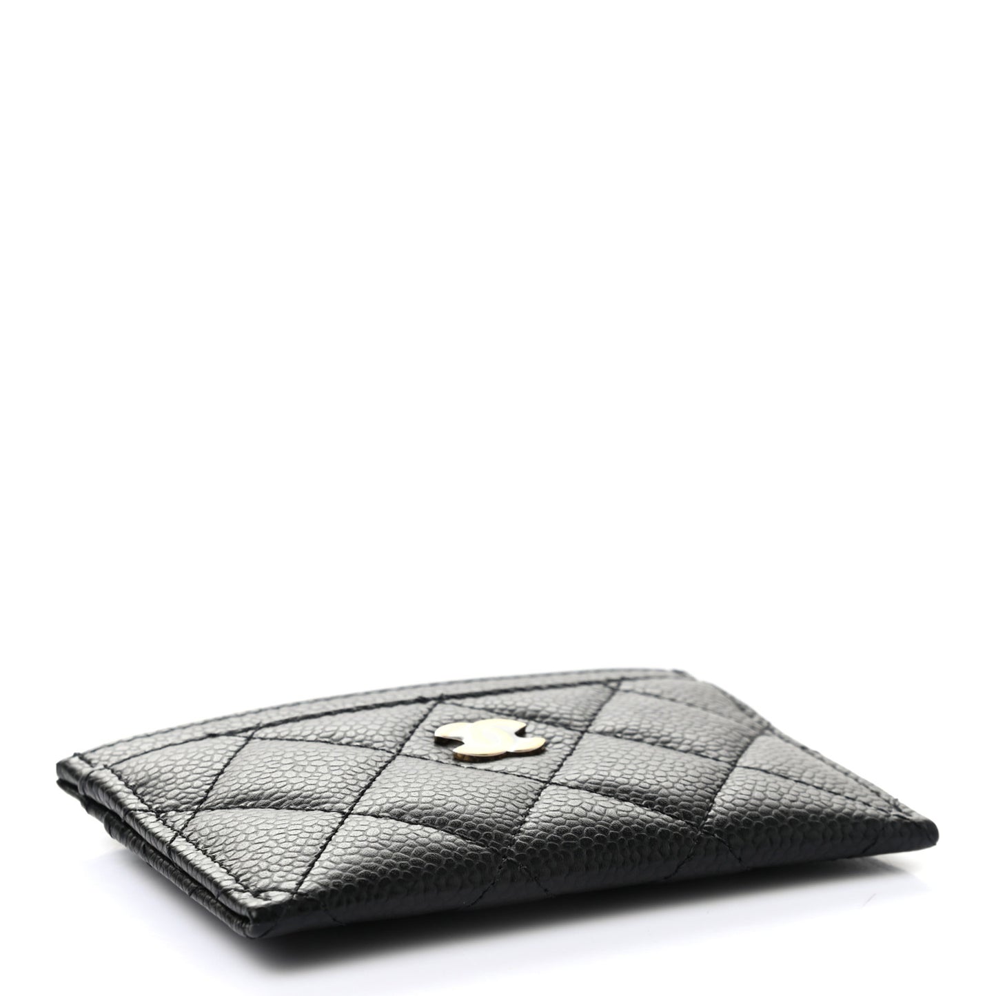 Caviar Quilted Card Holder Black