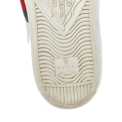 Gucci Calfskin Web Bee Embroidered Womens Ace Sneakers 37 White Green 8 of 12
