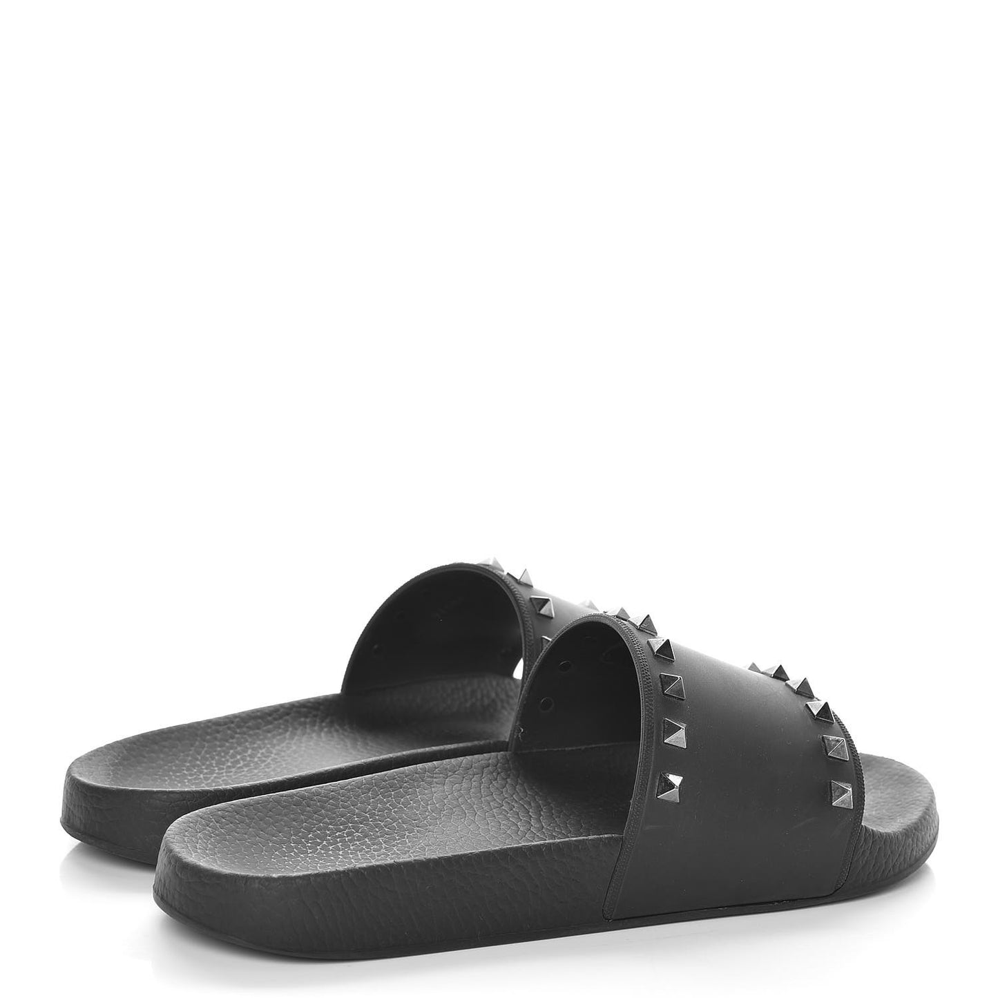 Rubber Rockstud Slide Sandals 41 Black