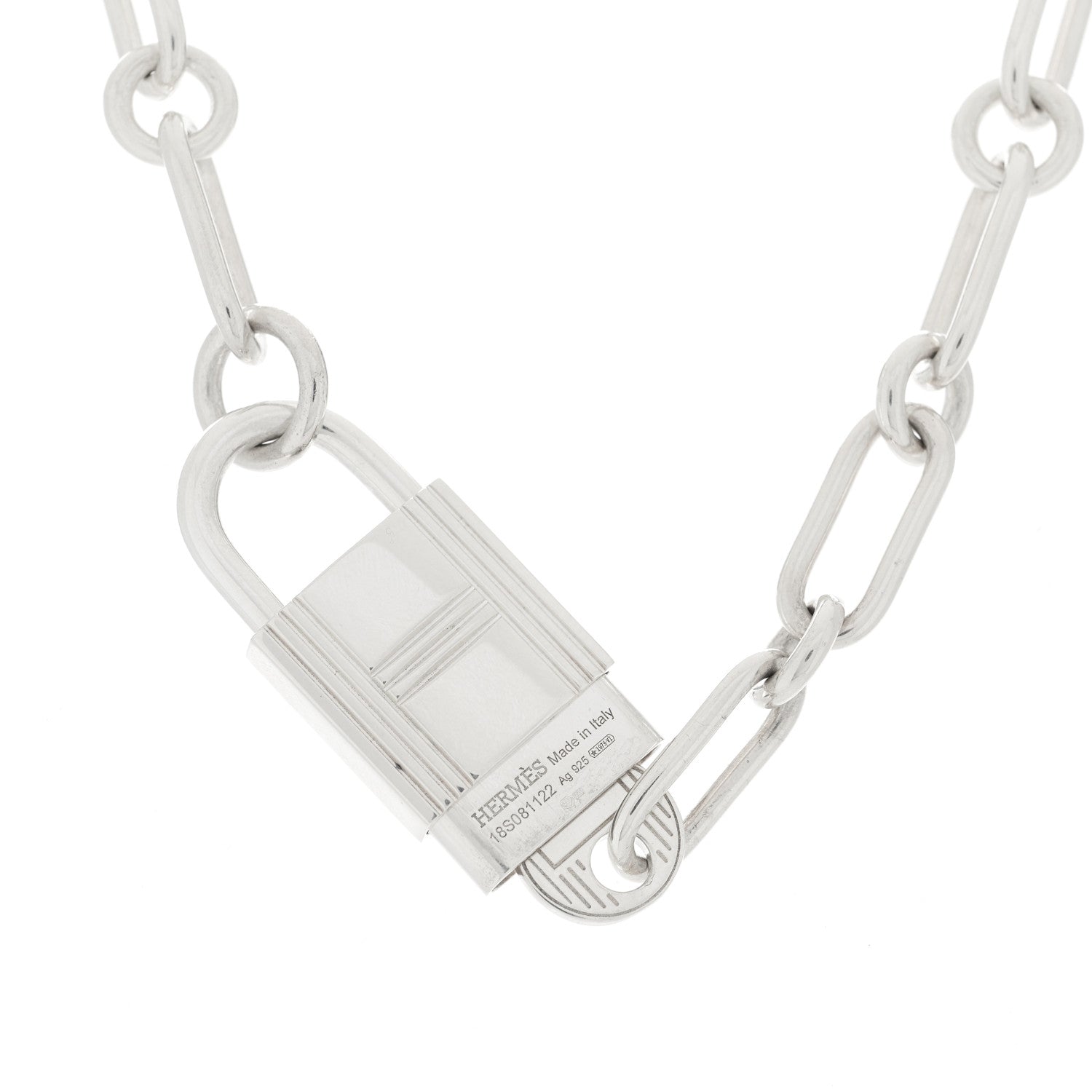 Hermes Sterling Silver Alpha Kelly Choker Necklace 6 of 8