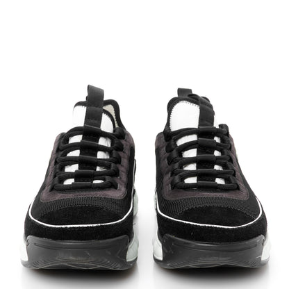 Chanel Fabric Suede CC Sneakers 39 Black Dark Grey 3 of 10
