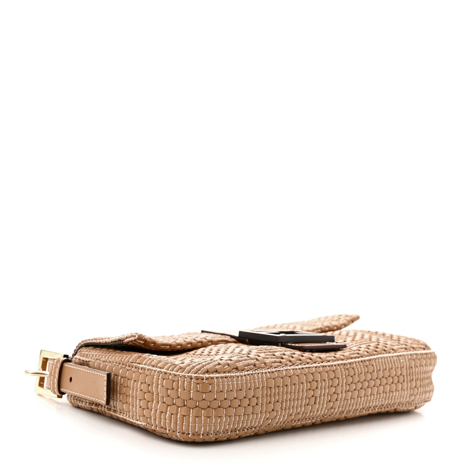 Fendi Calfskin Woven Baguette Cammelo Beige 4 of 10