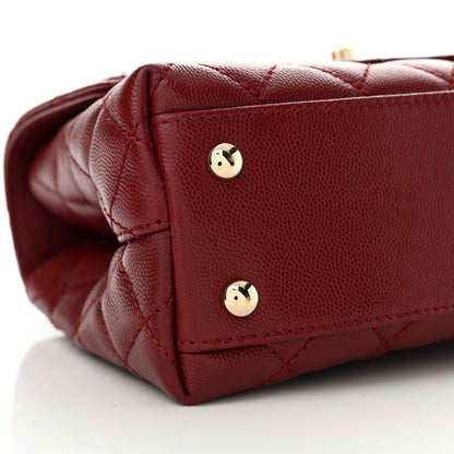 Chanel Caviar Lizard Embossed Quilted Mini Coco Handle Flap Burgundy 9 of 10