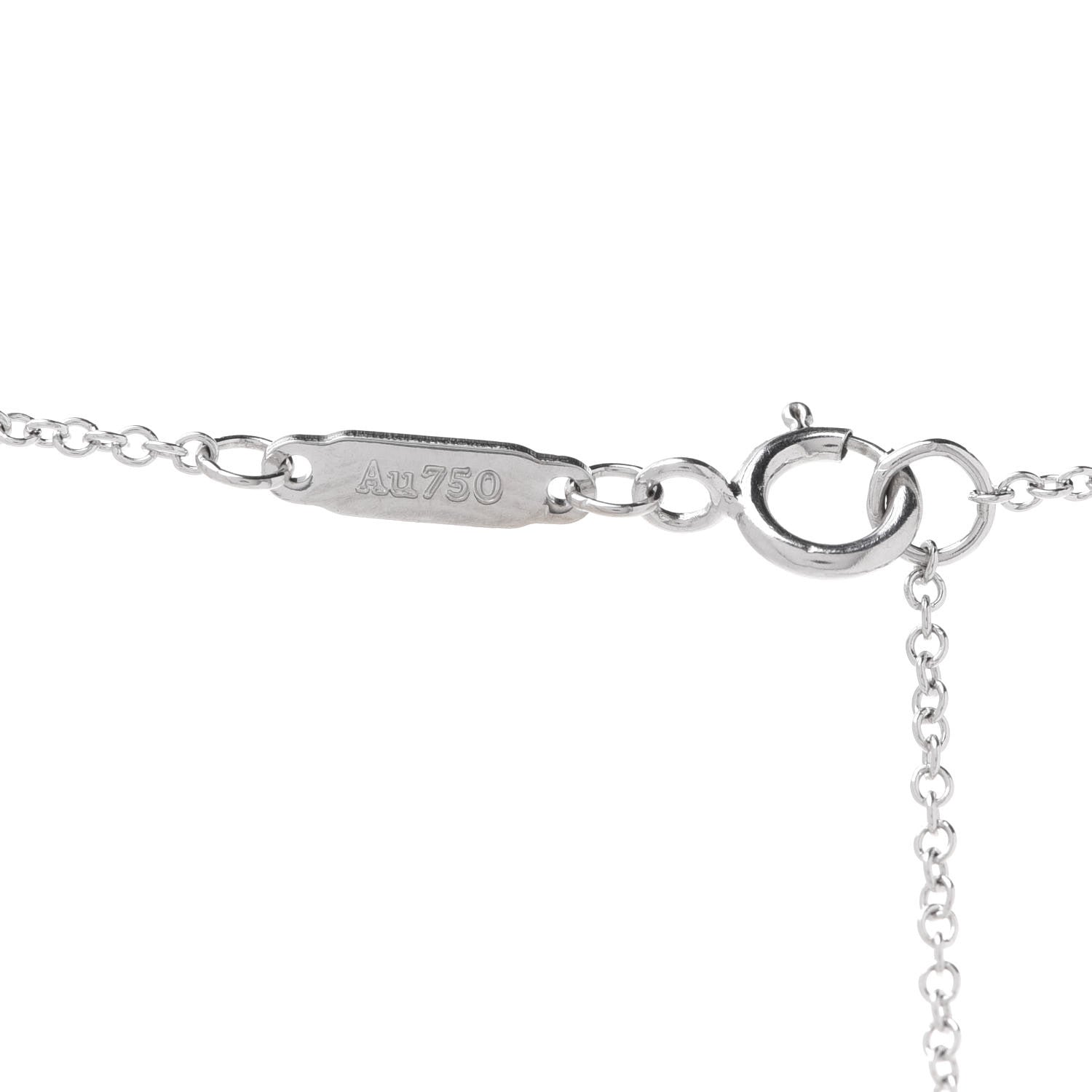 Tiffany 18K White Gold Small T Smile Pendant Necklace 5 of 6