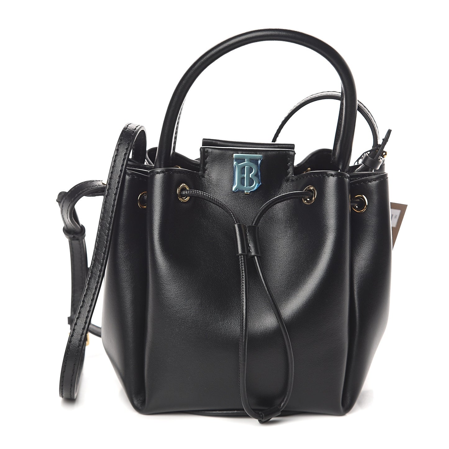 Calfskin Monogram Motif TB Bucket Black