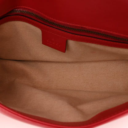 Gucci Calfskin Matelasse Small GG Marmont Shoulder Bag Hibiscus Red 5 of 9