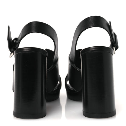 Hermes Calfskin Eris 90 Sandals 37 Black 6 of 12
