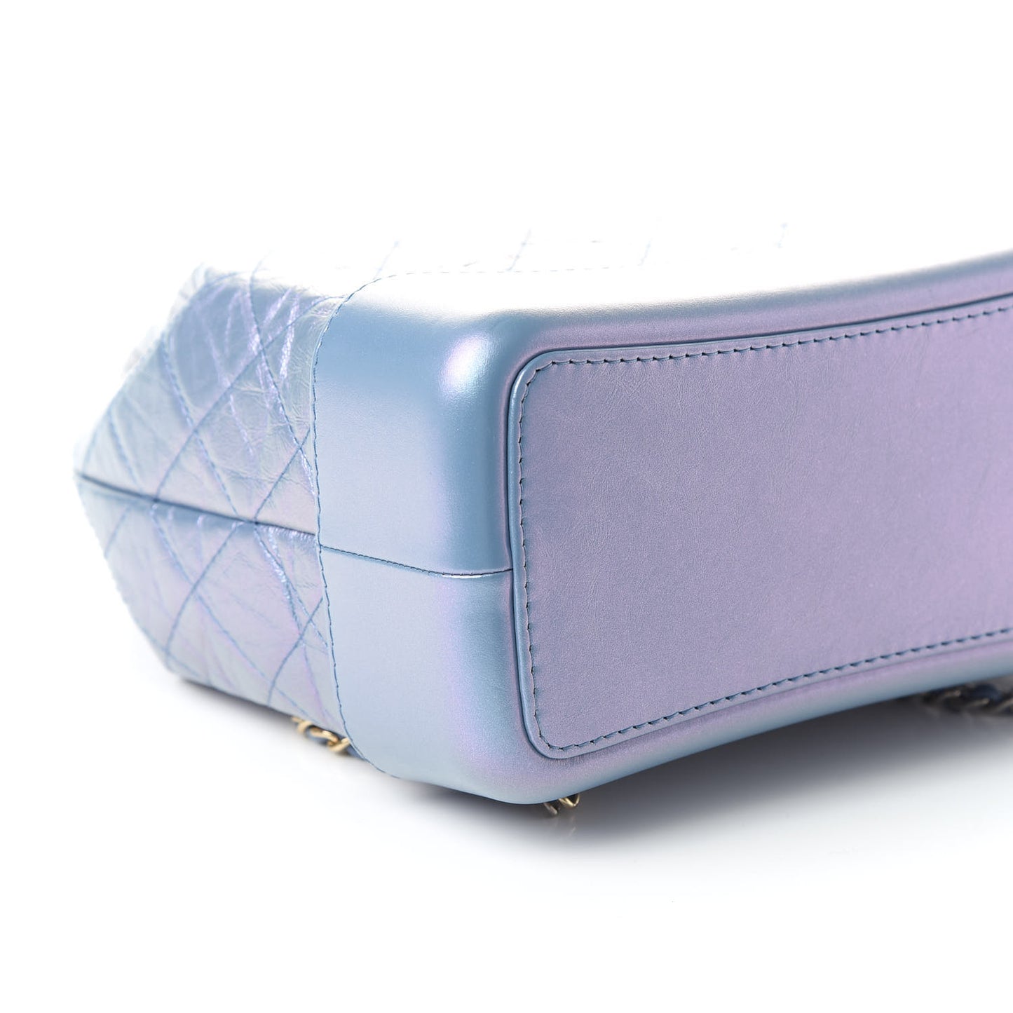 Iridescent Lambskin Calfskin Quilted Gabrielle Backpack Light Purple