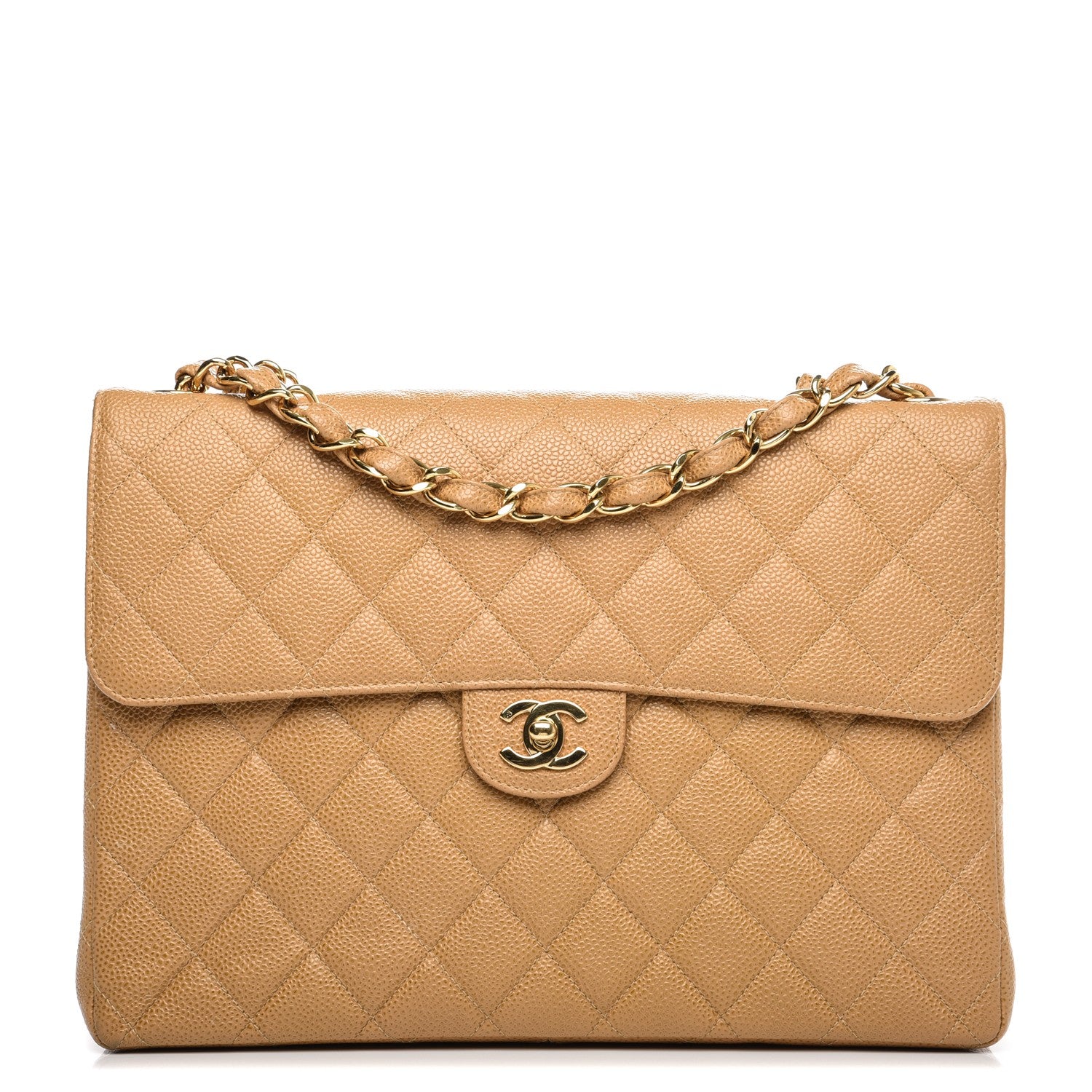 Chanel Caviar Jumbo Single Flap Beige 1 of 7