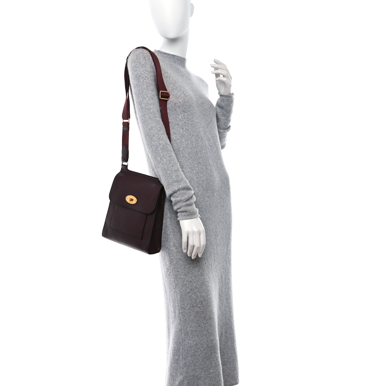 Mulberry Natural Grain Calfskin New Antony Messenger Crossbody Oxblood 2 of 9