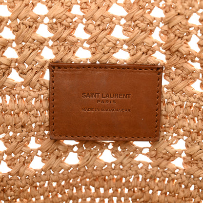 Saint Laurent Raffia Calfskin Small Panier Tote Naturel 6 of 12