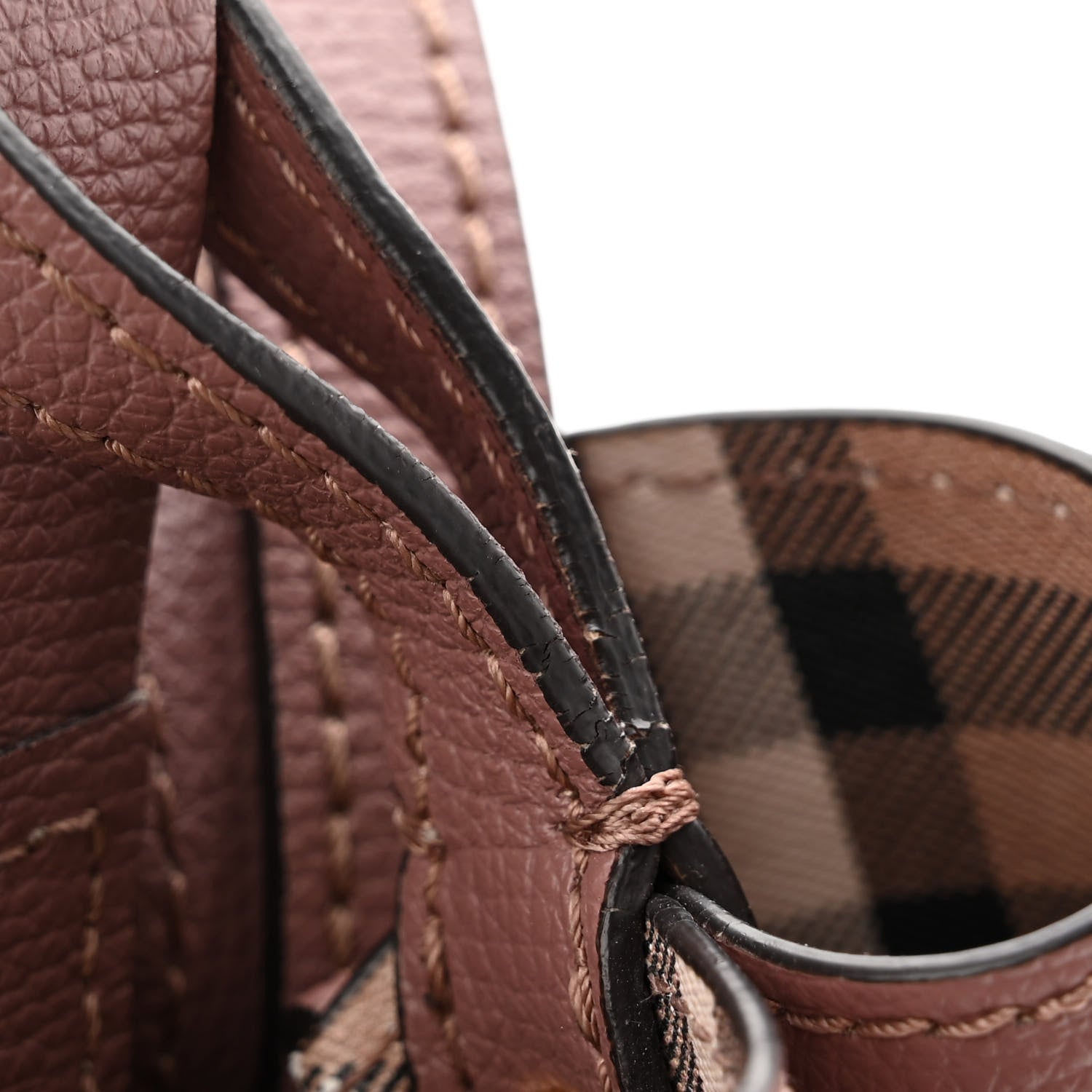 Burberry Haymarket Check Colours Small Lorne Bucket Crossbody Light Elderberry 10 of 10