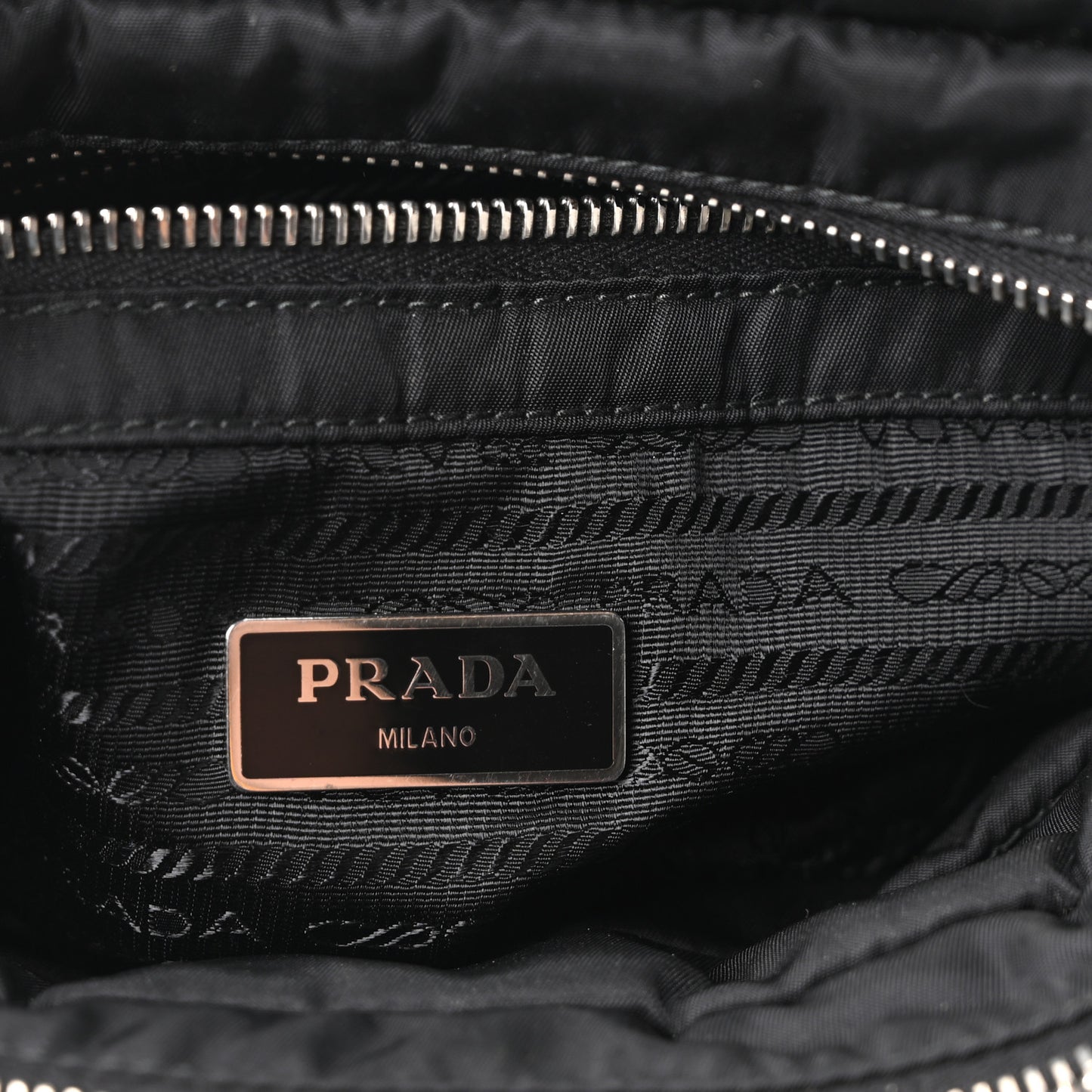 Re-Nylon Quilted Padded Flap Shoulder Bag Black