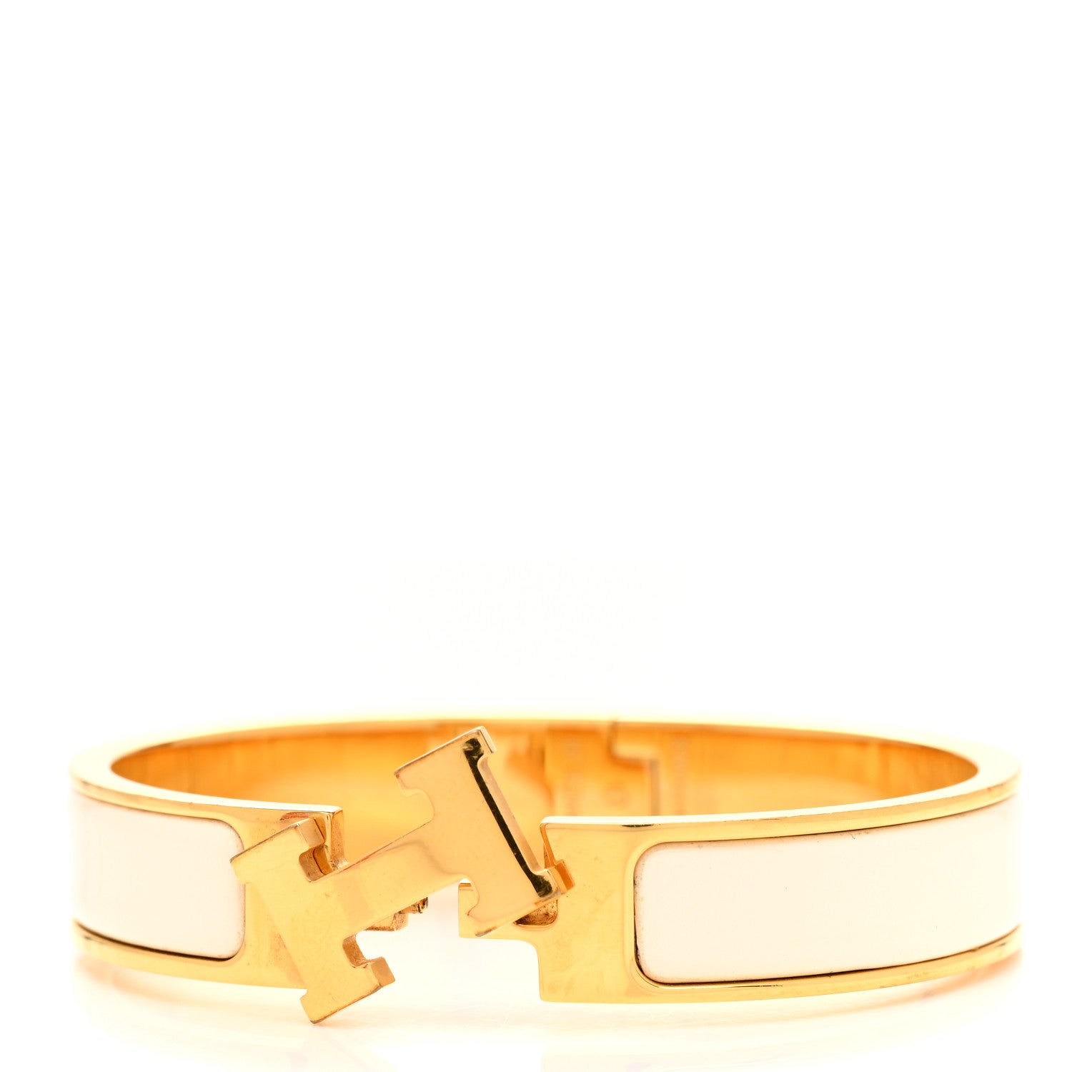 Hermes Enamel Narrow Clic Clac H Bracelet PM White 5 of 5