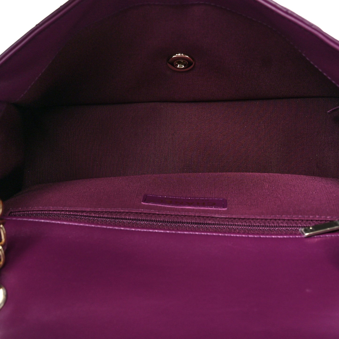 Crumpled Calfskin Medium Chain All Over Flap Purple