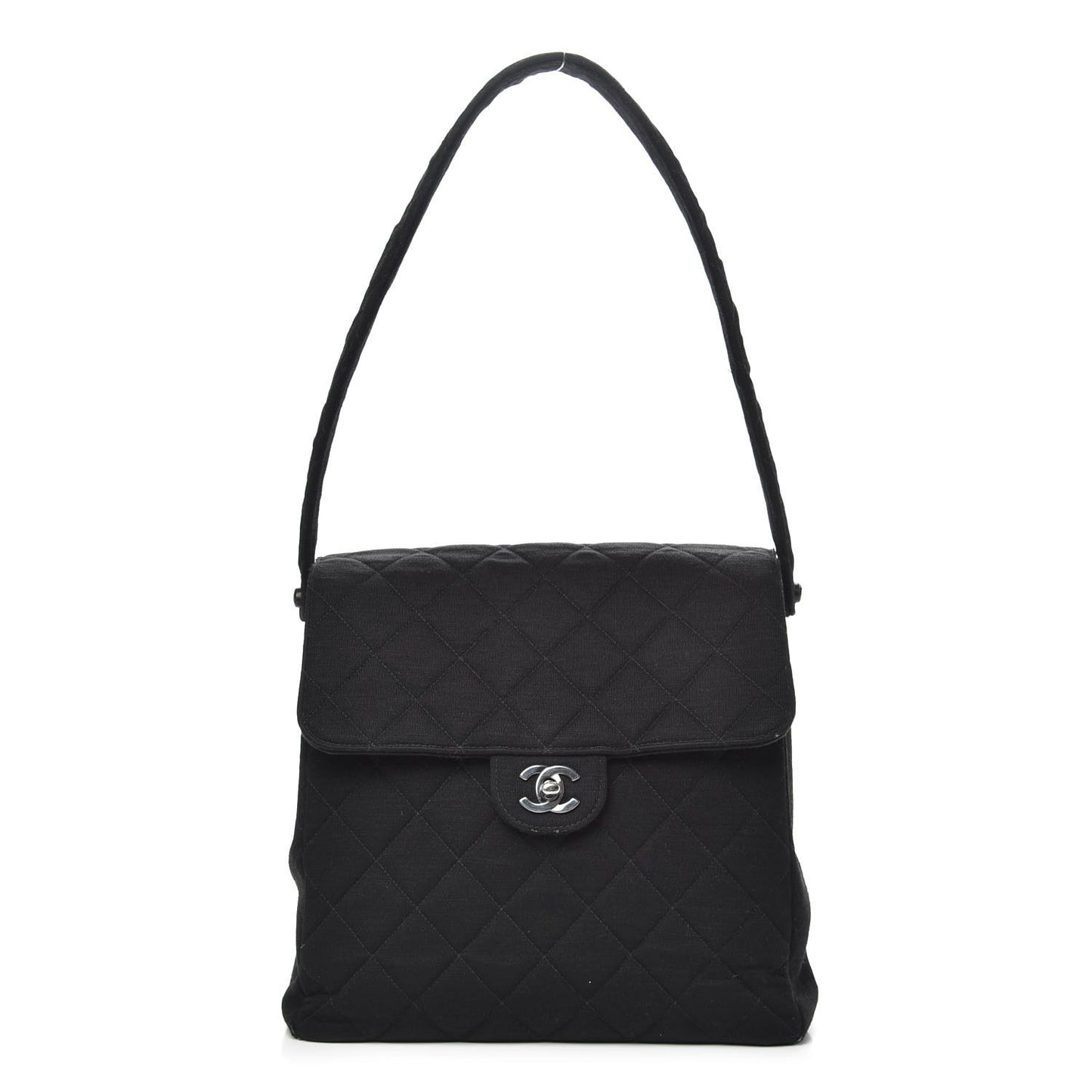 Jersey Quilted Double Sided Flap Black