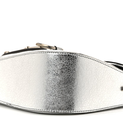Gucci Metallic Demetra Small Horsebit 1955 Asymmetric Shoulder Bag Silver 10 of 12