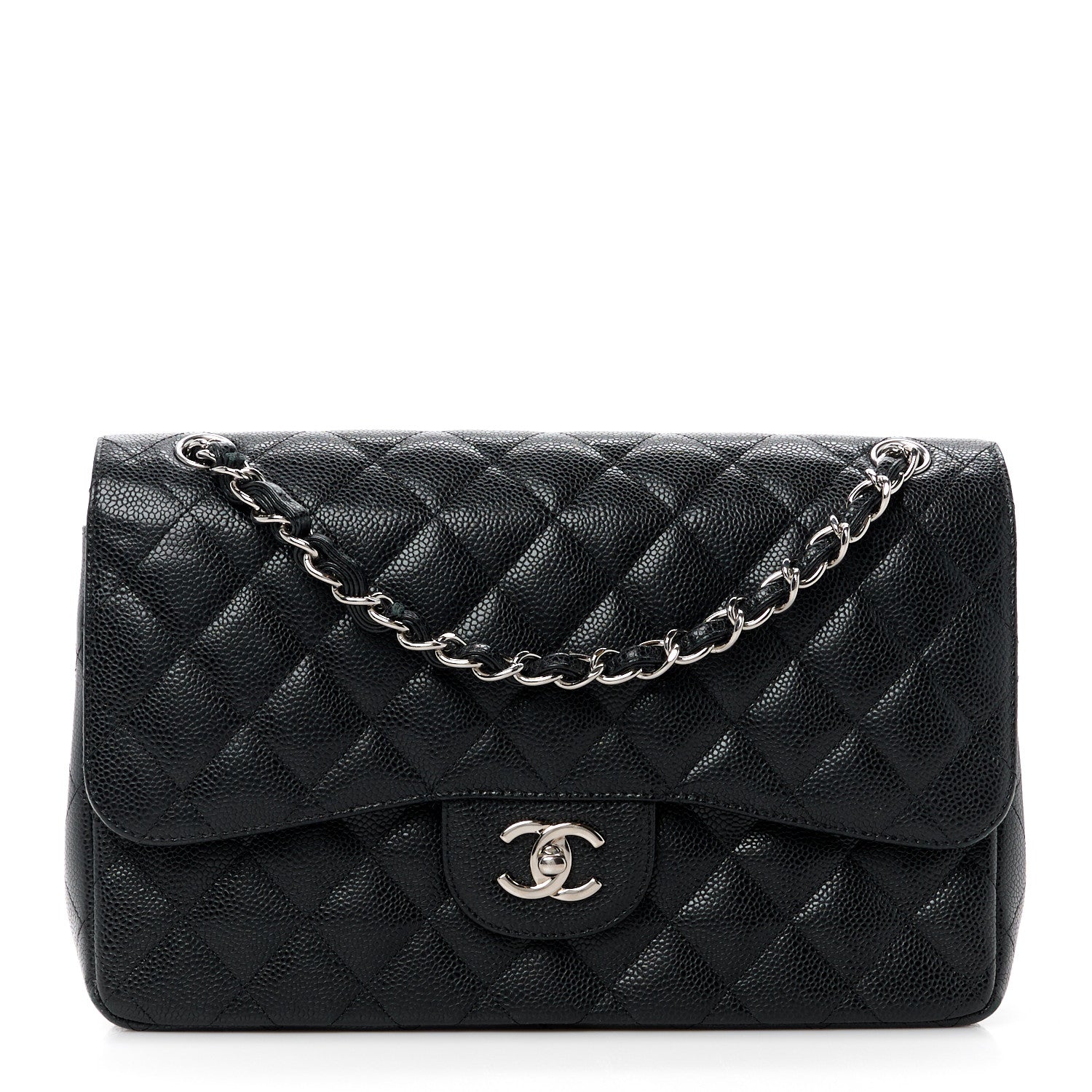 Chanel Caviar Quilted Jumbo Double Flap Black 1 of 15