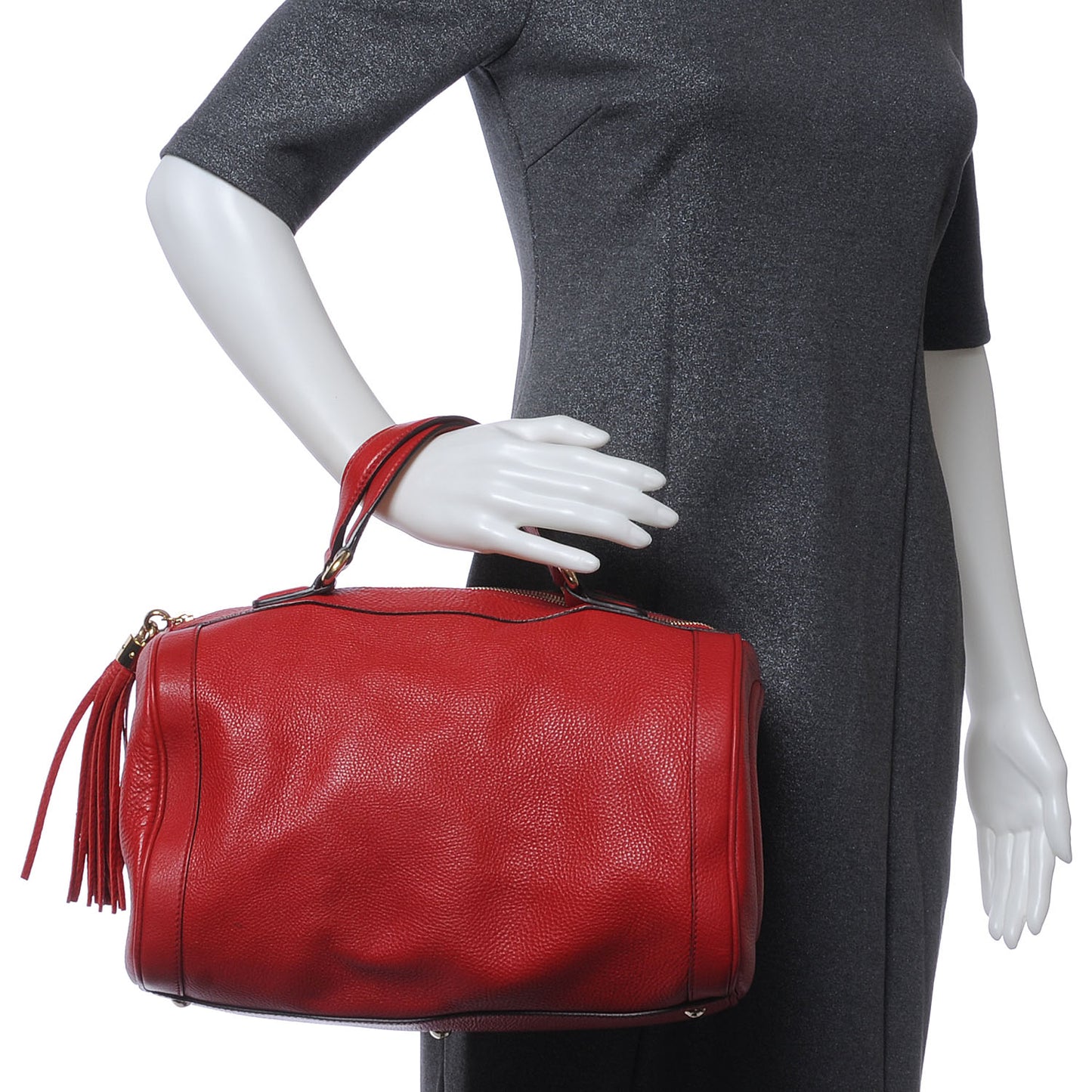 Pebbled Calfskin Medium Soho Boston Red