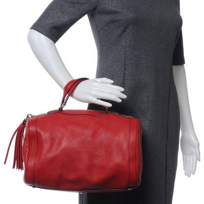 Gucci Pebbled Calfskin Medium Soho Boston Red 2 of 7