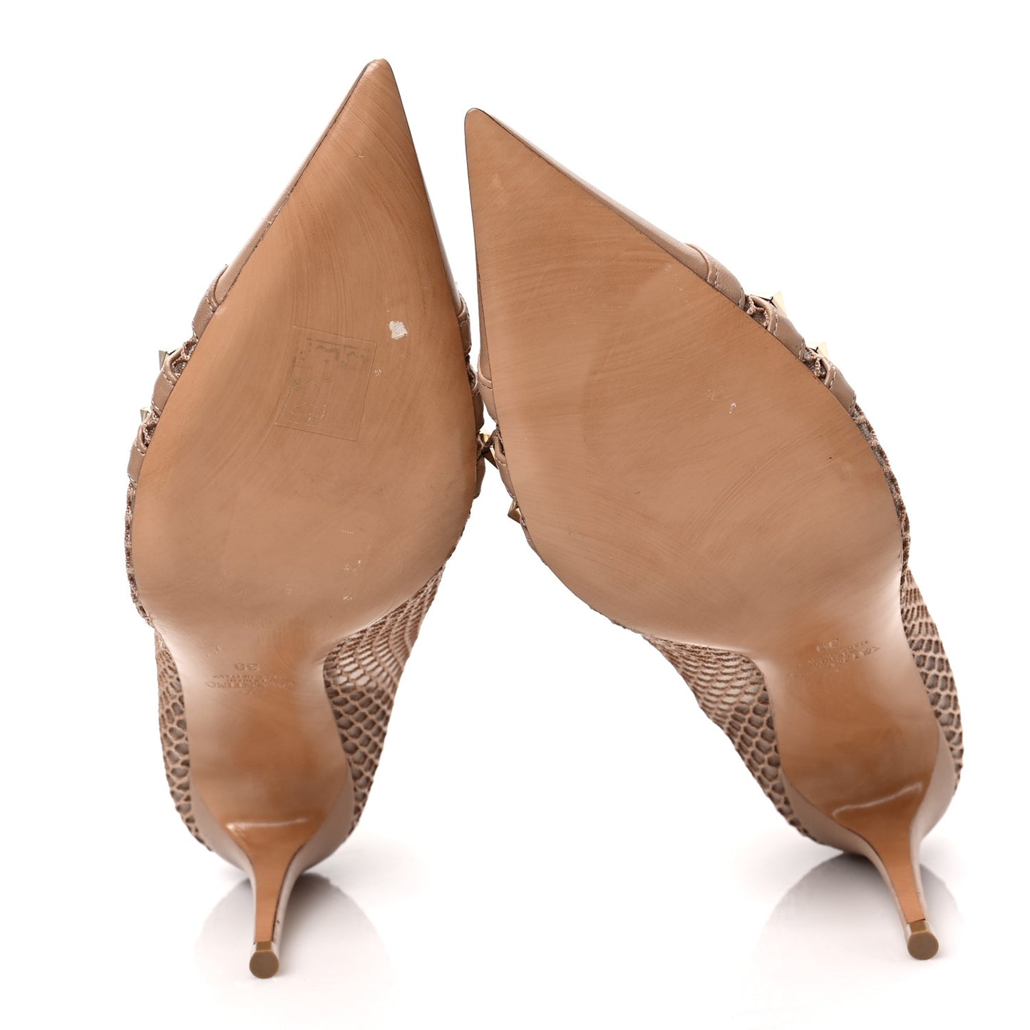 Calfskin Mesh Rockstud Alcove 90mm Ankle Booties 39 Rose Cannelle