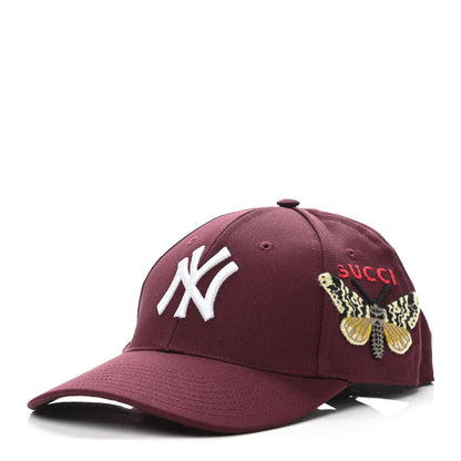 Gucci X MLB Cotton NY Yankees Baseball Hat 57-61 Lacquer 1 of 4
