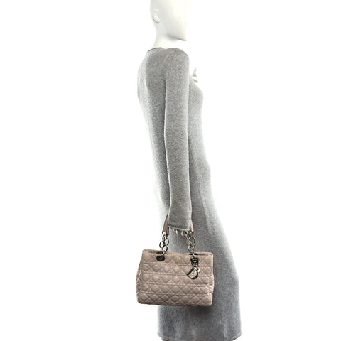 Lambskin Cannage Small Dior Soft Zipped Shopping Tote Light Pink