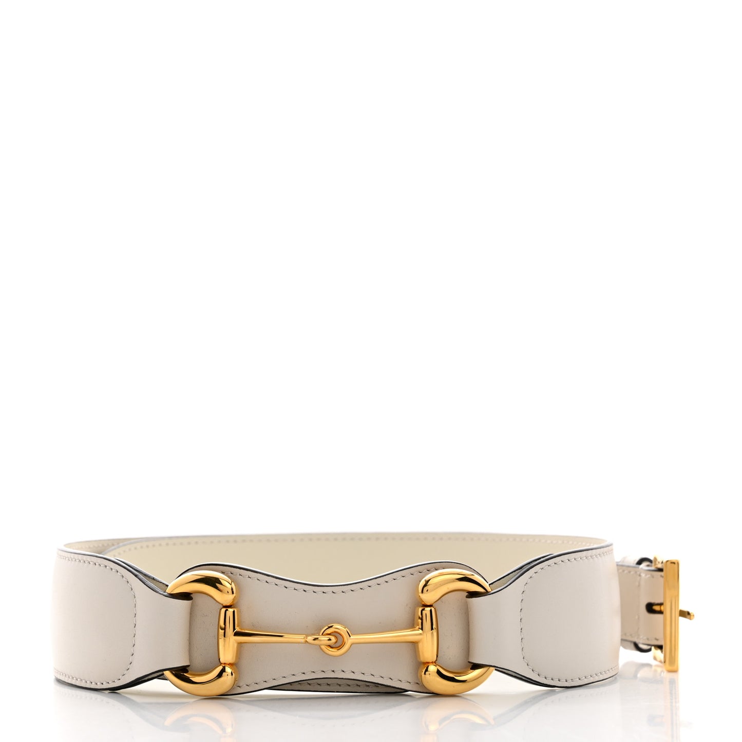 Efesto Leather Horsebit 25mm Belt 80 32 Mystic White