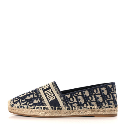 Christian Dior Oblique Embroidered Granville 15mm Espadrilles 40 Deep Blue 1 of 9