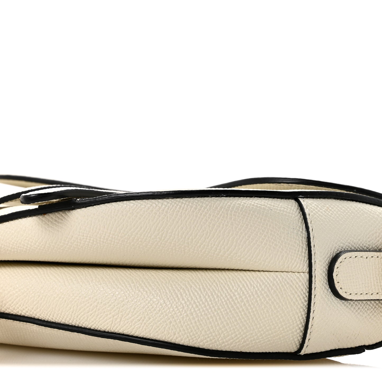 Grained Calfskin Saddle Bag With Strap Latte