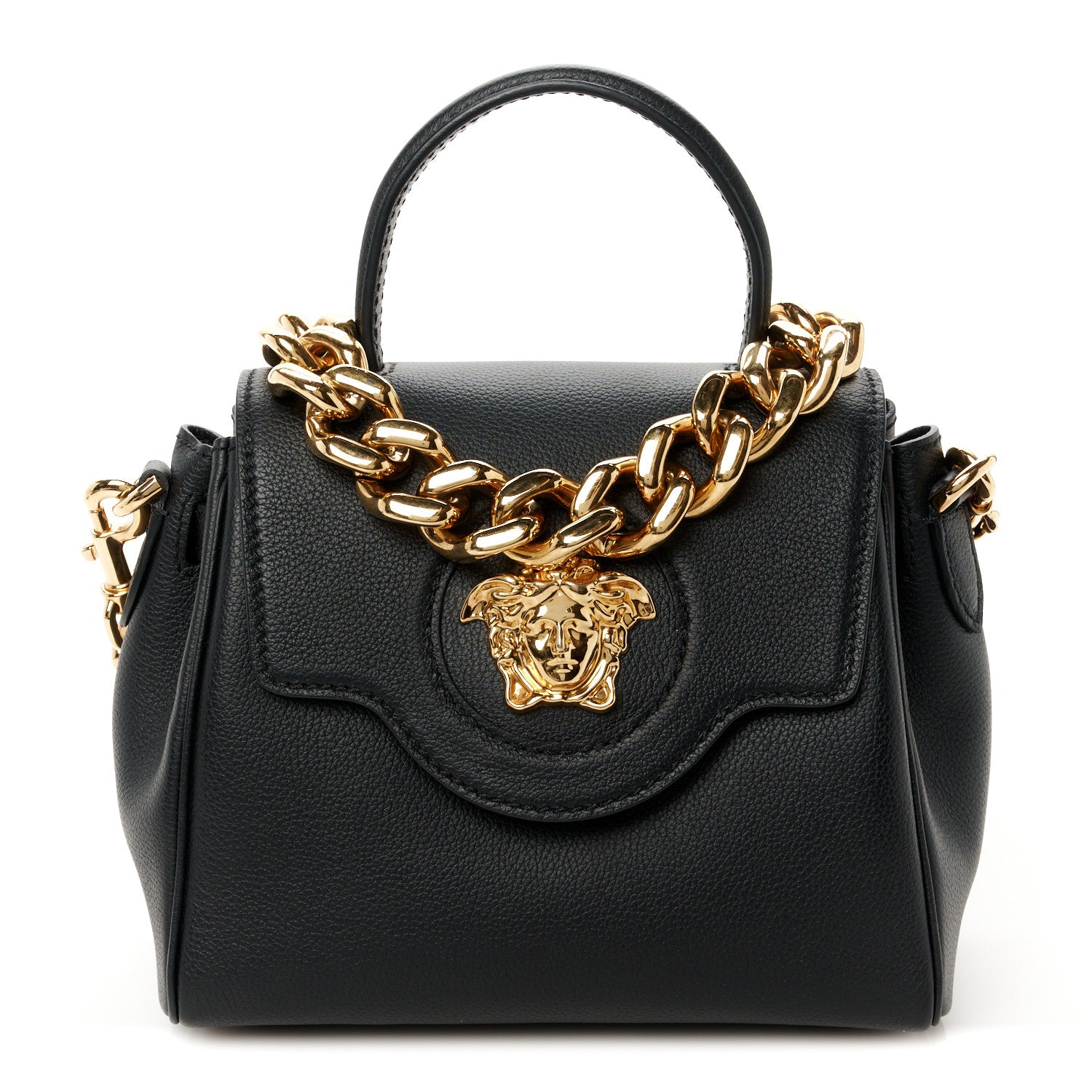 Versace Grained Calfskin Small La Medusa Top Handle Bag Black 1 of 11