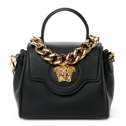 Versace Grained Calfskin Small La Medusa Top Handle Bag Black 1 of 11
