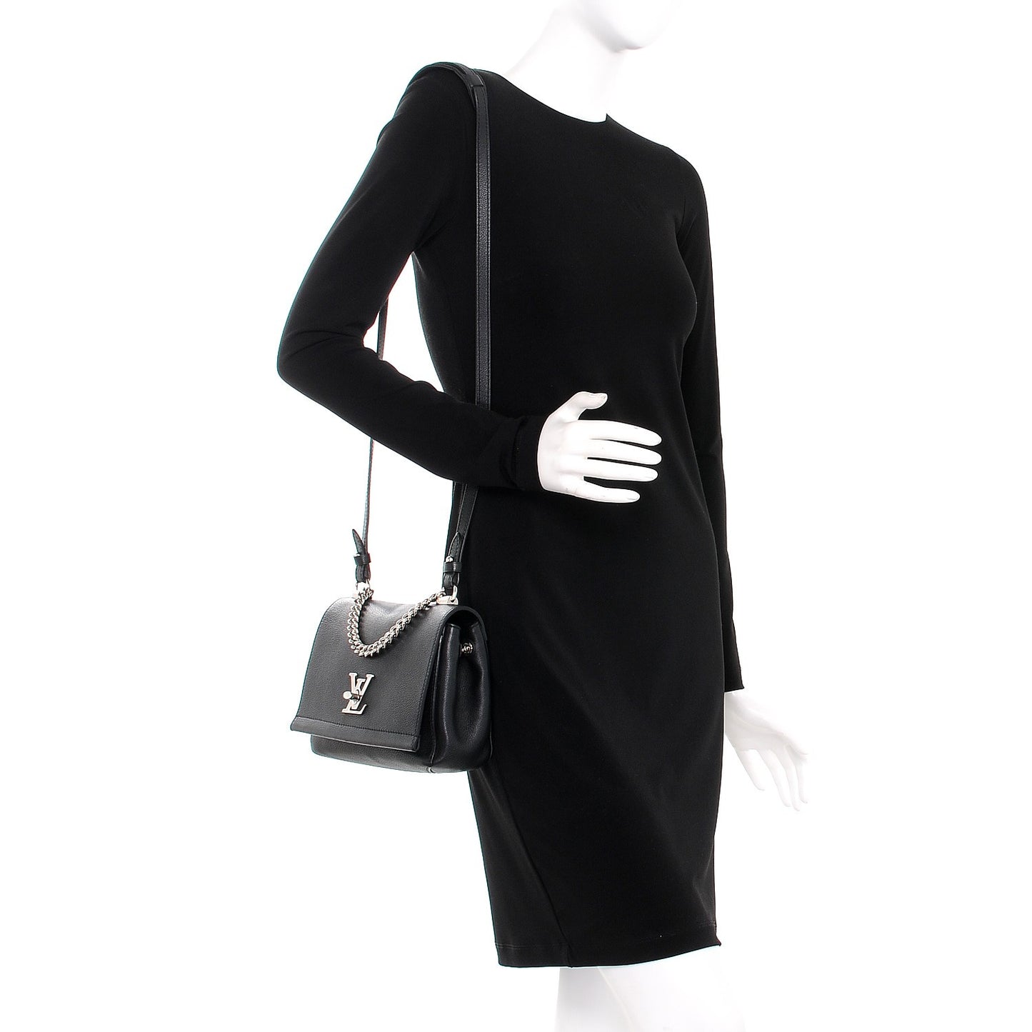 Calfskin Lockme II Chain Bag BB Black