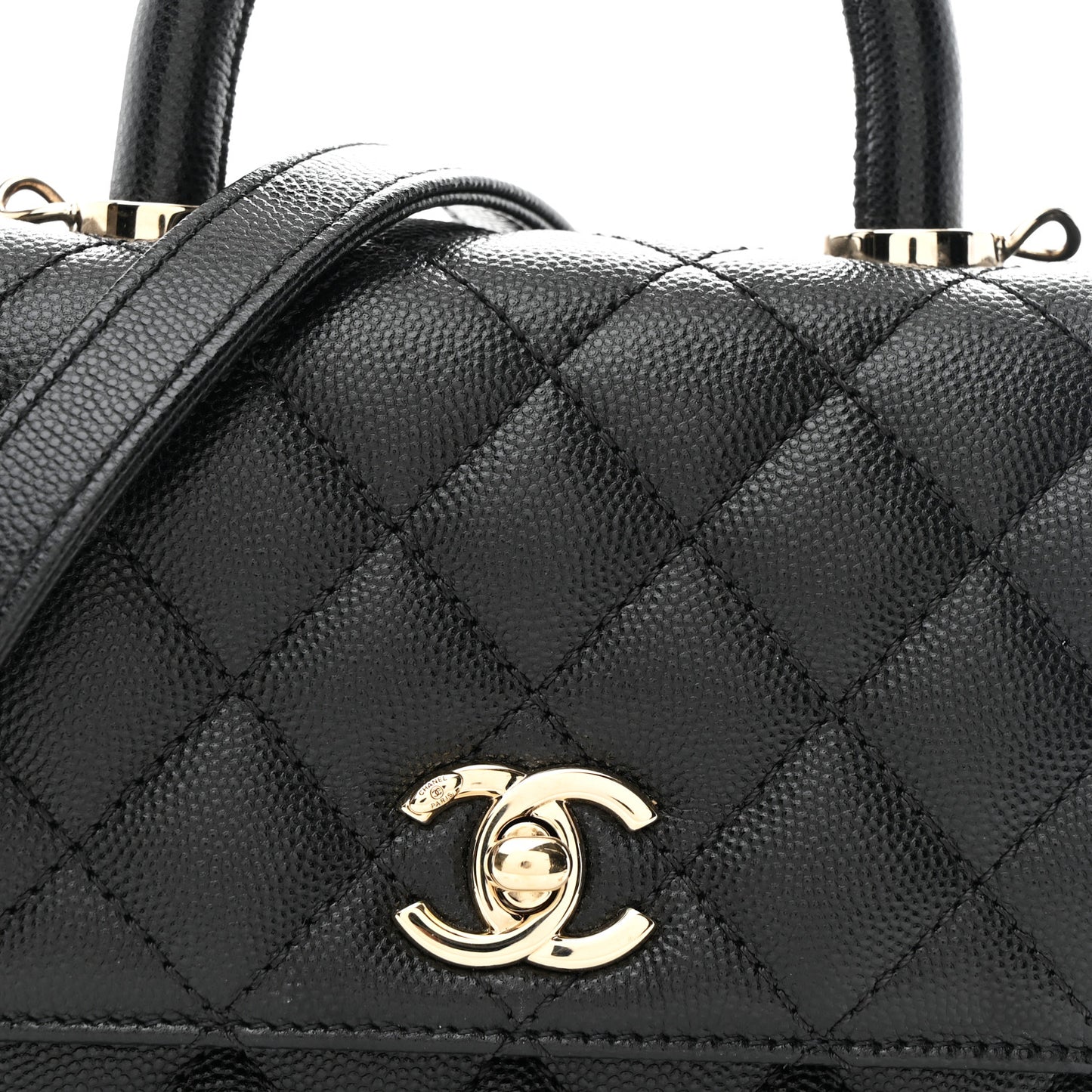 Caviar Quilted Extra Mini Coco Handle Flap Black