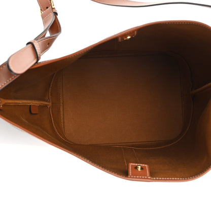 Celine Triomphe Canvas Calfskin Medium Bucket Bag Tan 5 of 13