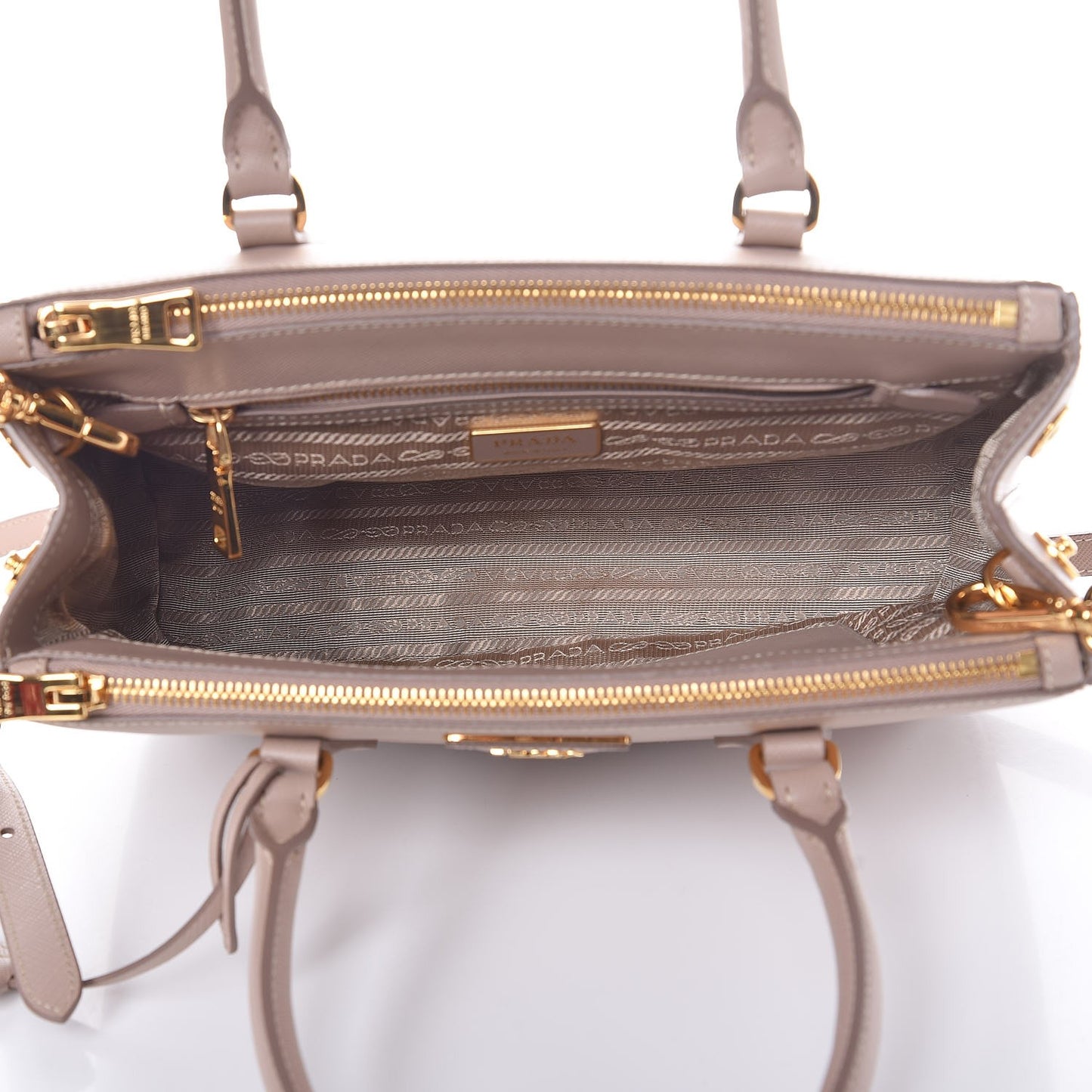 Saffiano Small Galleria Double Zip Tote Cipria