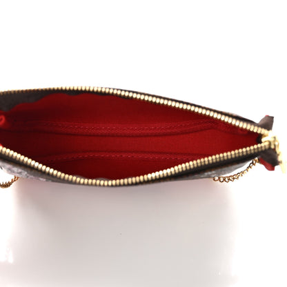 Louis Vuitton Damier Ebene 2019 Christmas Animation Mini Pochette Accessories Red 5 of 8