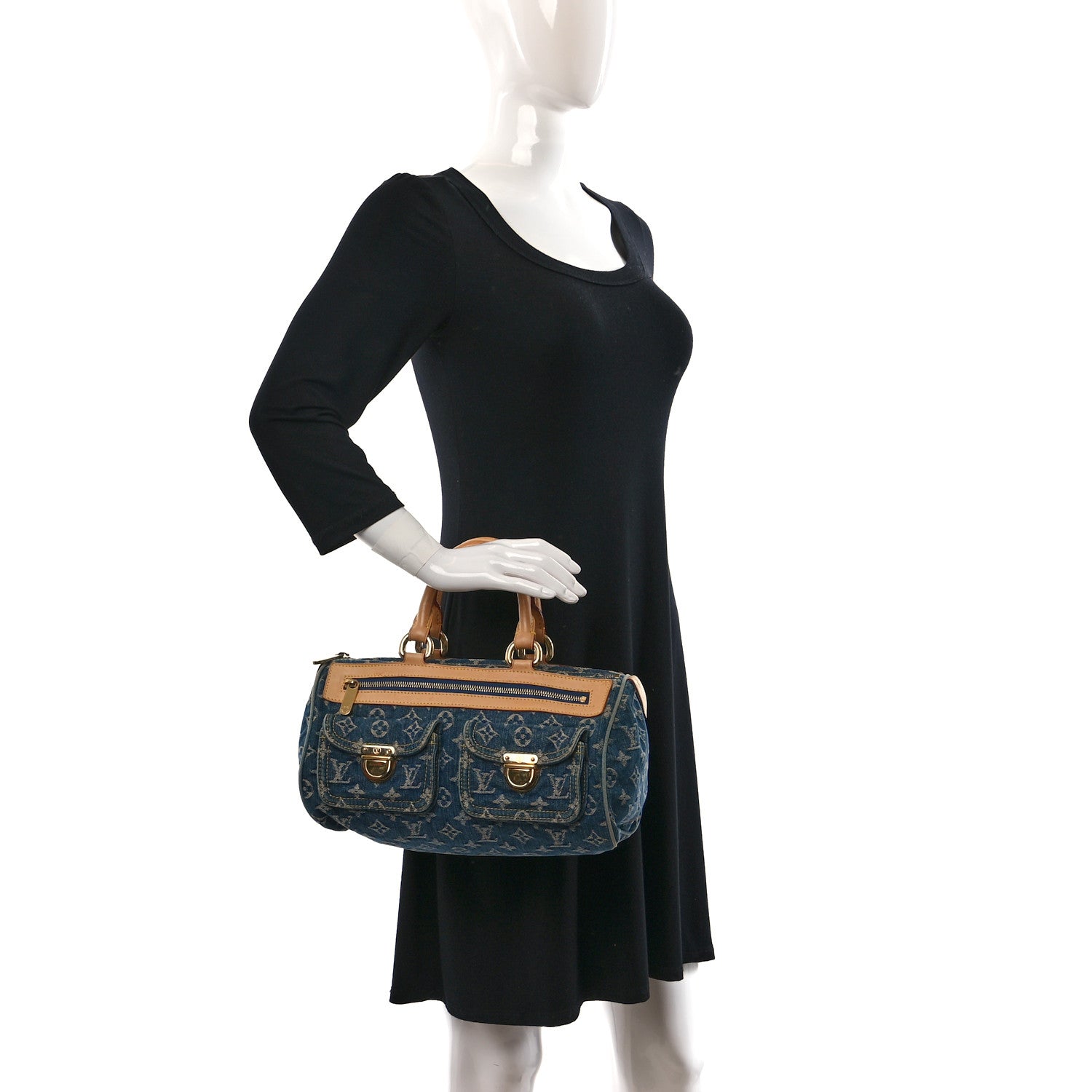 Louis Vuitton Monogram Denim Neo Speedy Blue 2 of 9