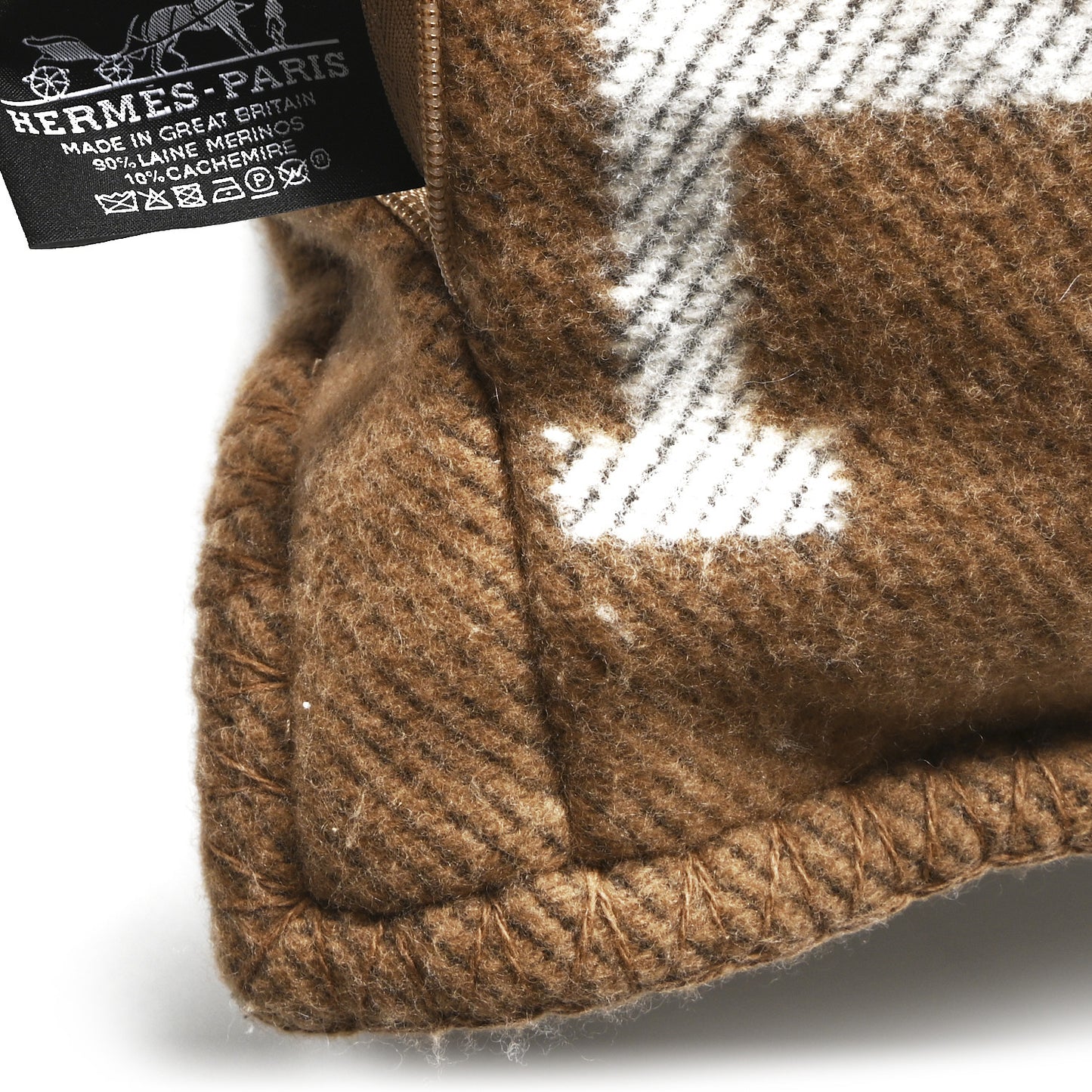 Wool Cashmere Avalon Pillow PM Ecru Camel